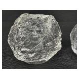 Pair of Vintage Kosta Boda Snowball Candle Holders