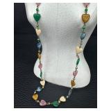 Vintage Heart Shaped Beaded Necklace