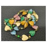 Vintage Heart Shaped Beaded Necklace