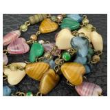 Vintage Heart Shaped Beaded Necklace