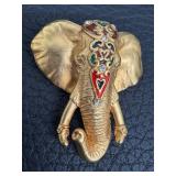 Vintage A.J.C. Gold Tone Elephant Brooch