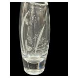 Vintage Etched Glass Vases including a Vintage Kosta Boda Etched Glass Vase