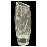 Vintage Etched Glass Vases including a Vintage Kosta Boda Etched Glass Vase