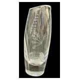 Vintage Etched Glass Vases including a Vintage Kosta Boda Etched Glass Vase