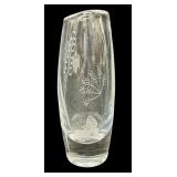 Vintage Etched Glass Vases including a Vintage Kosta Boda Etched Glass Vase