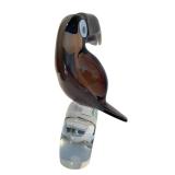 Mid-Century Modern Murano Glass Art Tucan Sculpture by Licio Zanetti
