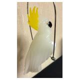 Pino Signoretto Cockatoo in Silky Glass / Hand Blown Pino Signoretto Art Glass Cockatoo Figurine