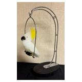 Pino Signoretto Cockatoo in Silky Glass / Hand Blown Pino Signoretto Art Glass Cockatoo Figurine