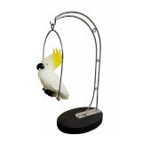 Pino Signoretto Cockatoo in Silky Glass / Hand Blown Pino Signoretto Art Glass Cockatoo Figurine