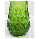 26" Vintage Swung Vase - LE Smith - Diamond Butt - Avocado