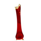 Vintage Mid Century Amberina L.E. Smith Swing Vase