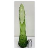 26" Vintage Swung Vase - LE Smith - Diamond Butt - Avocado