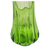 Vintage MCM LE Smith Lime Green Swung Ribbed Vase 20”