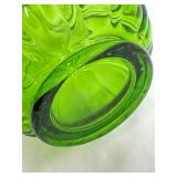 Vintage MCM LE Smith Lime Green Swung Ribbed Vase 20”