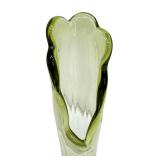 Vintage Fenton Valencia Colonial Green Swung Glass Vase 16.5" Petal Base Foot