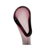 Vintage MCM Viking Amethyst Purple Three 3 Foil Swung Stretch Glass Vase