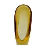 Mid Century Modern Large Amber Viking Glass 14″ Swung Vase