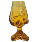Mid Century Modern Large Amber Viking Glass 14″ Swung Vase