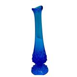 Vintage Hobnail Fenton Swung Vase Colonial Blue 10 Inch  Art Glass Vase