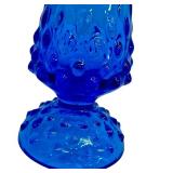 Vintage Hobnail Fenton Swung Vase Colonial Blue 10 Inch  Art Glass Vase