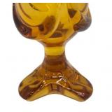 Mid Century Modern Large Amber Viking Glass 14″ Swung Vase