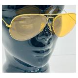 Groovy Yellow Tinted Vintage Aviator Style Sunglasses