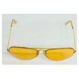 Groovy Yellow Tinted Vintage Aviator Style Sunglasses