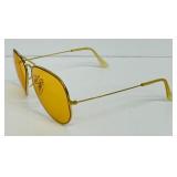 Groovy Yellow Tinted Vintage Aviator Style Sunglasses