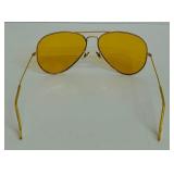 Groovy Yellow Tinted Vintage Aviator Style Sunglasses
