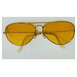 Groovy Yellow Tinted Vintage Aviator Style Sunglasses
