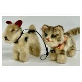 Vintage Steiff Dog and Tabby Cat