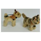 Vintage Steiff Dog and Tabby Cat