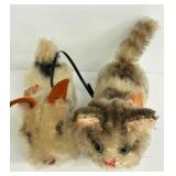 Vintage Steiff Dog and Tabby Cat