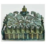 Antique Wall Menorah / Solid Bronze Hanukkah Lamp Menorah