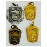 Vintage Mixed School Track Pendants, Charms and Pin