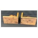 Vintage Wooden Elephant Figurine Bookends