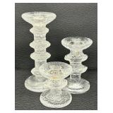 Three Iittala Festivo Candle Holders
