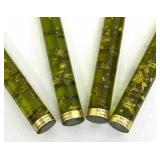 Four Decorative Vintage Faux Candles with Golden Flecks