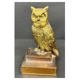 Pair of Vintage Cast Metal Owl Figurine Bookends