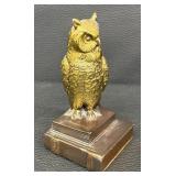 Pair of Vintage Cast Metal Owl Figurine Bookends