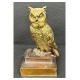 Pair of Vintage Cast Metal Owl Figurine Bookends