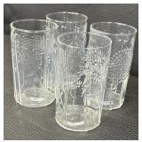 Vintage Iitalla Flora Pitcher with Four Glasses Designed by Oiva Toikka