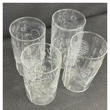 Vintage Iitalla Flora Pitcher with Four Glasses Designed by Oiva Toikka