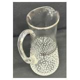 Vintage Glazze Crystal Pitcher with Three Lowball Tumblers