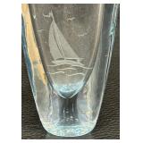 Two Vintage Signed Etched Crystal Vases by Kosta Boda and More