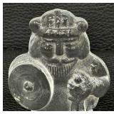 Vintage Magnor Crystal Nordic Viking Paperweight