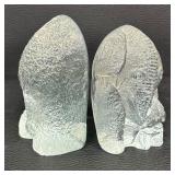 Blenko Elephant Bookends