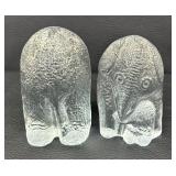 Blenko Elephant Bookends