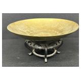 Vintage Chinese Buddhism Brass Bell and Bowl with Stand