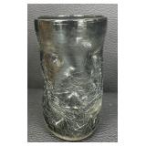 14 Vintage Blenko Charcoal Crackle Indented Glasses